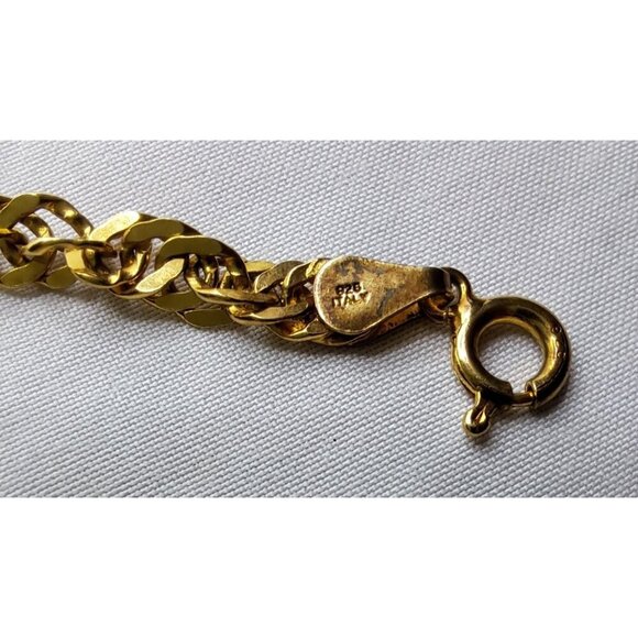 Vintage Italy HCT 925 Sterling Silver Gold Tone Smooth Twist Chain Bracelet - Picture 5 of 12